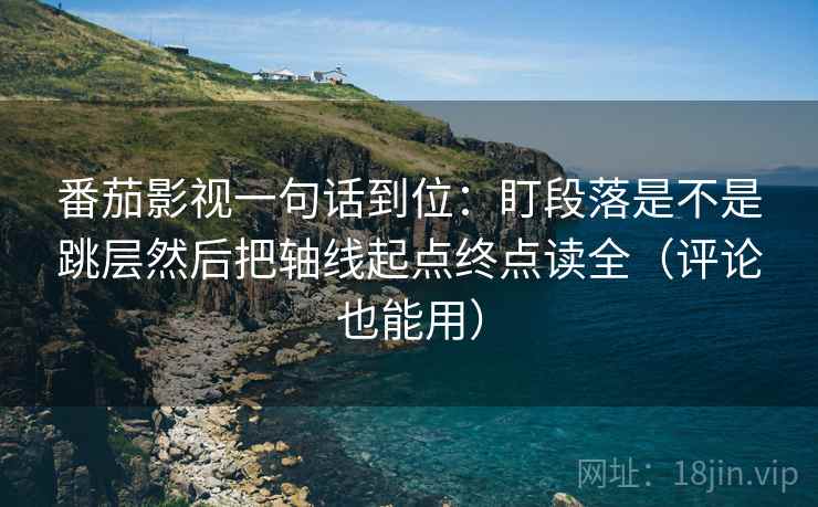 番茄影视一句话到位：盯段落是不是跳层然后把轴线起点终点读全（评论也能用）