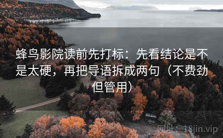 蜂鸟影院读前先打标：先看结论是不是太硬，再把导语拆成两句（不费劲但管用）